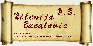 Milenija Bucalović vizit kartica